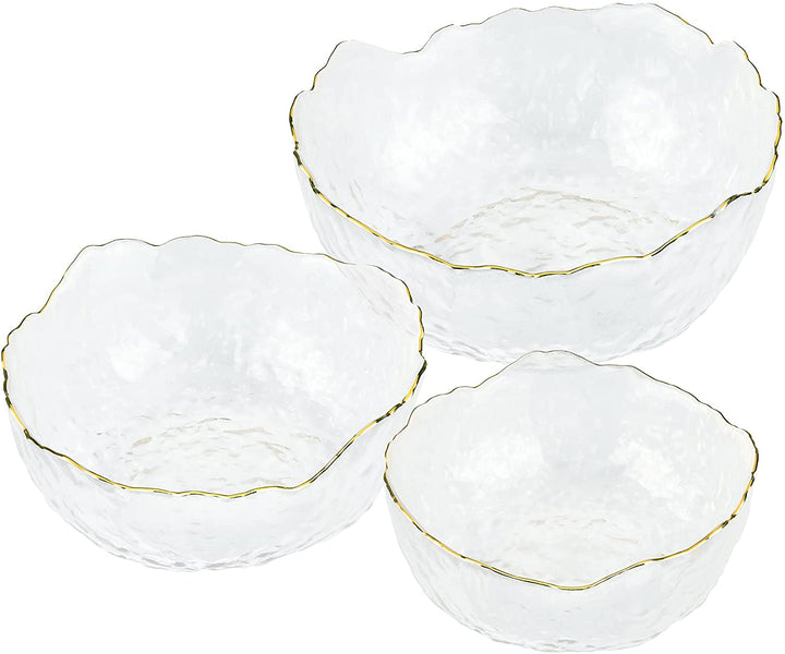 Mira Glass Serving Bowls, Salad Bowl, Serving Bowl Set of 3