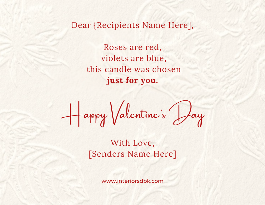 Valentine's day love note.