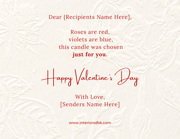 Valentine's day love note.