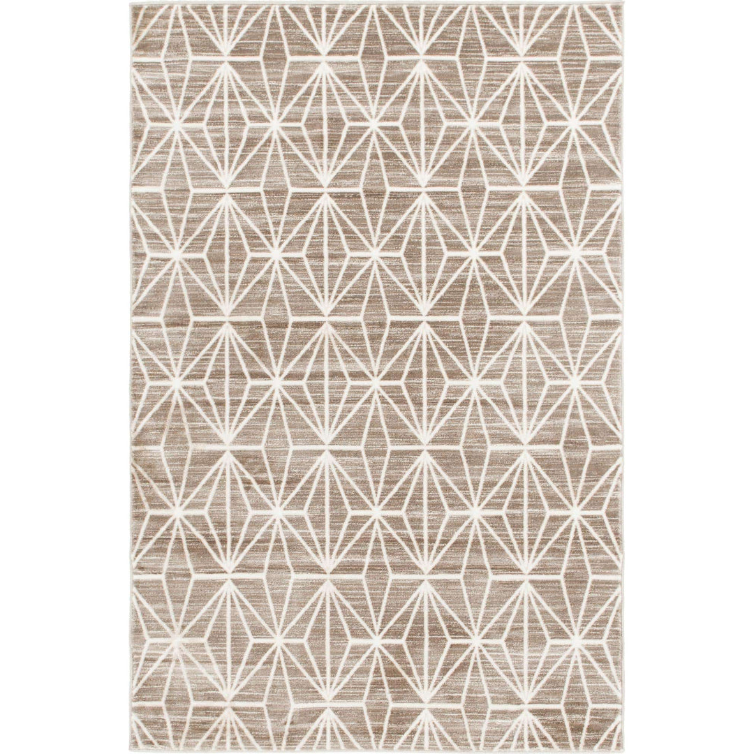 Ally Geometric Area Rug, Brown