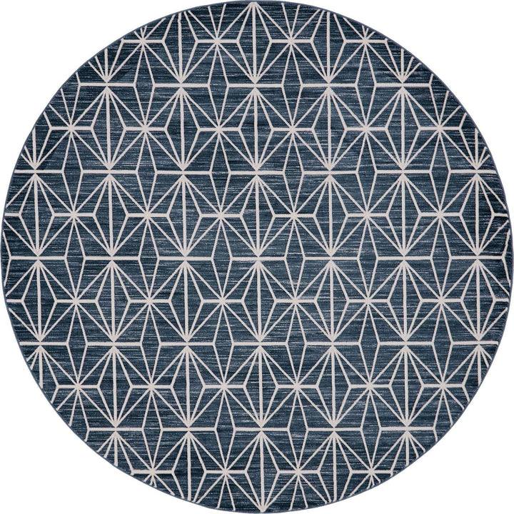 Ally Geometric Area Rug, Navy