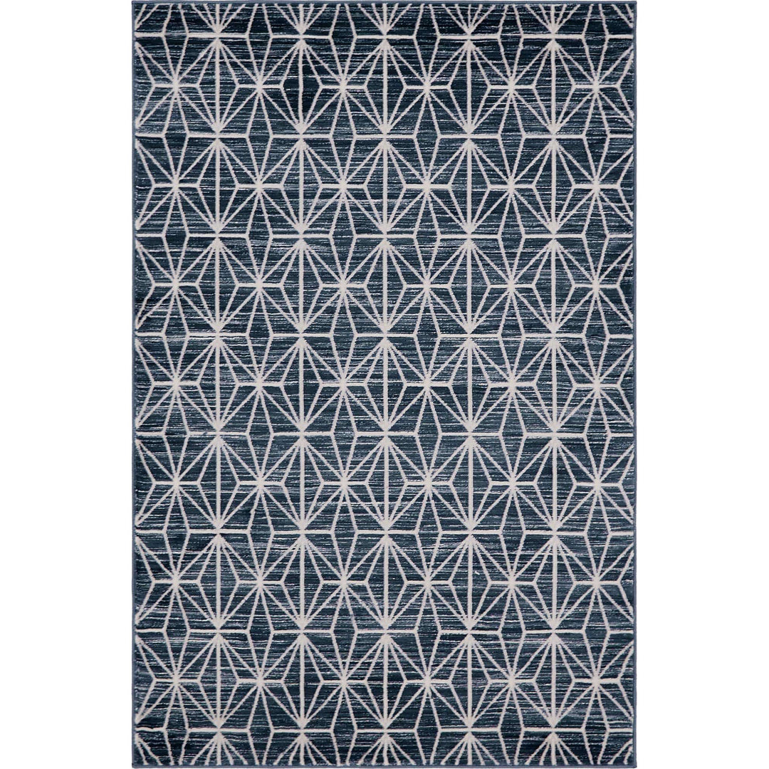 Ally Geometric Area Rug, Navy