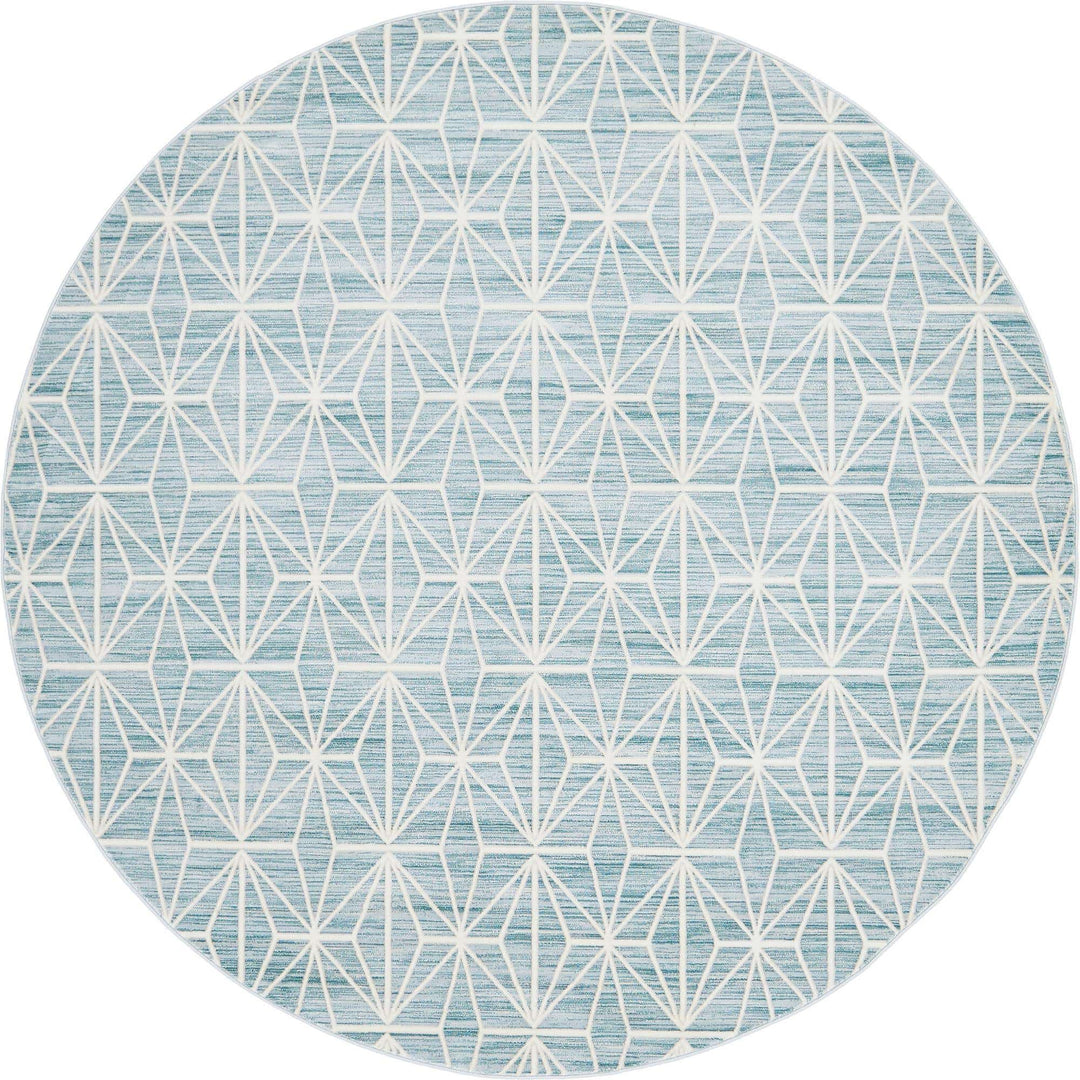 Ally Geometric Area Rug, Blue