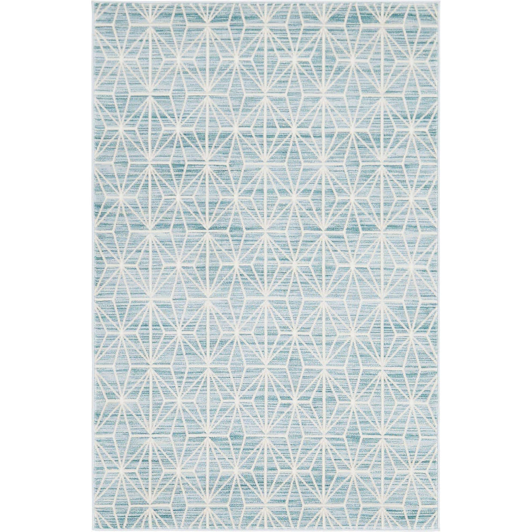 Ally Geometric Area Rug, Blue