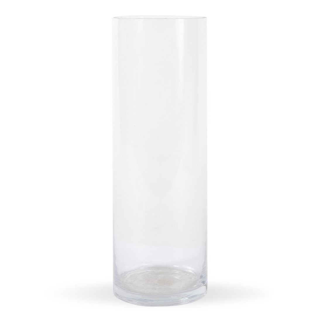 Clear Glass Cylinder Vase, 12"H