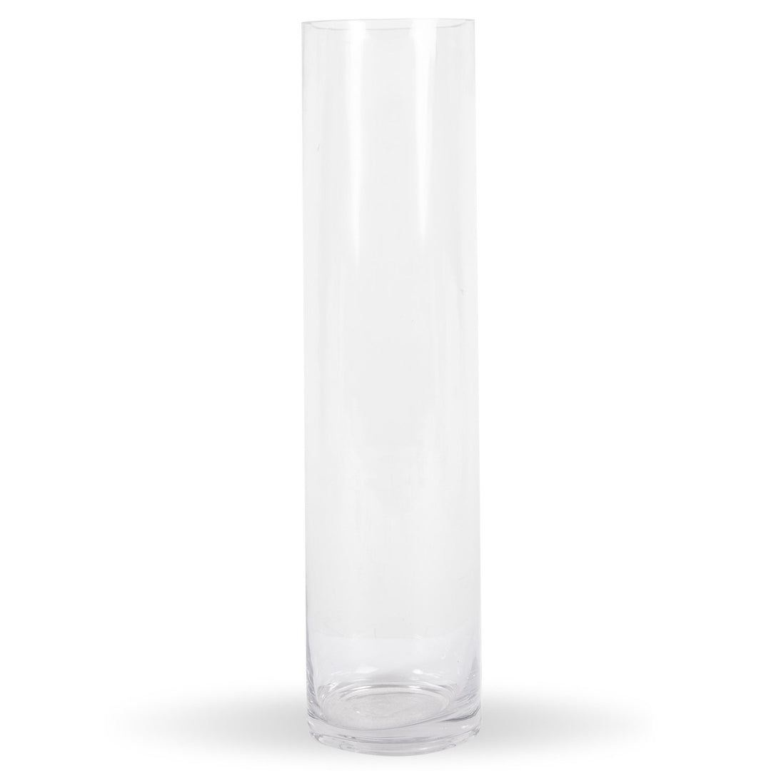 Clear Glass Cylinder Vase, 16"H