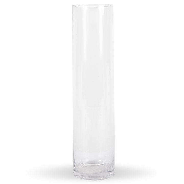 Clear Glass Cylinder Vase, 16"H