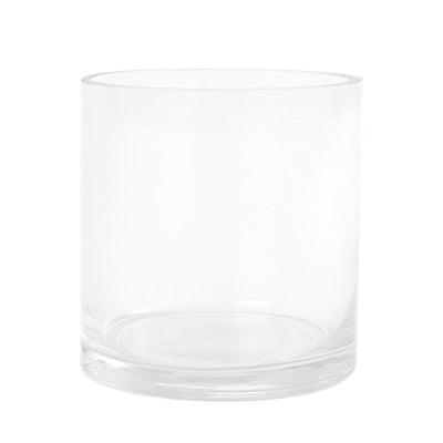 Clear Glass Cylinder Vase, 4"H