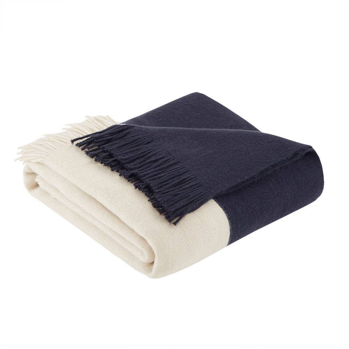 Harbor Navy Throw Blanket, soft cashmere-like throw blanket