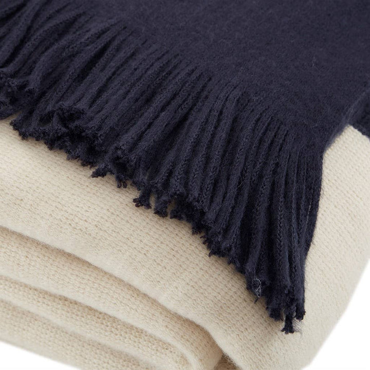 Harbor Navy Throw Blanket, soft cashmere-like throw blanket