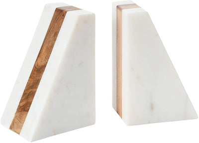 Marble and wood bookends, Stylish Bookends, Sturdy and durable bookends