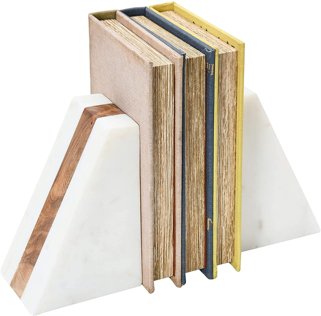 Marble and wood bookends, Stylish Bookends, Sturdy and durable bookends