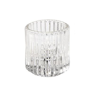 Ribbed Glass Candle Holders