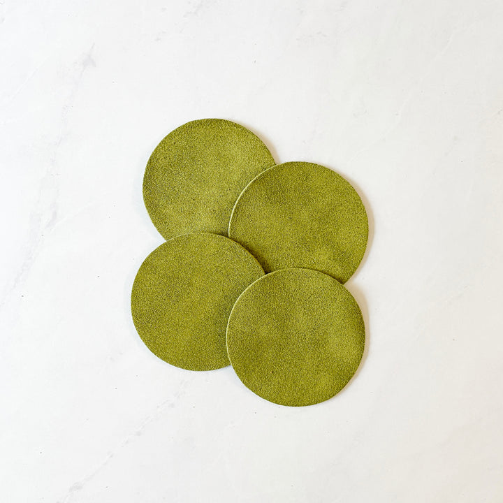 Green Suede Coasters