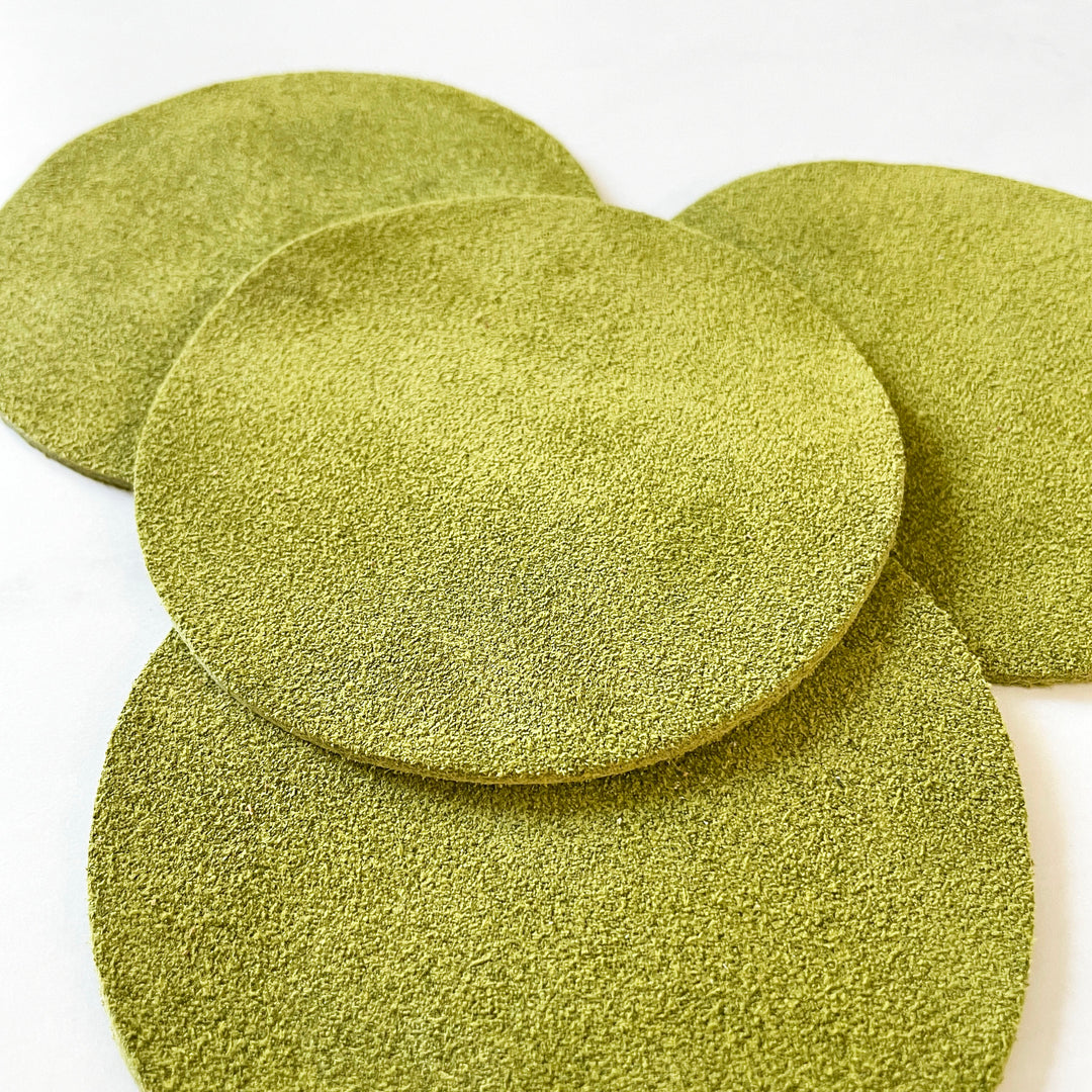 Green Suede Coasters